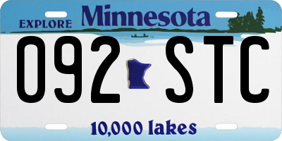 MN license plate 092STC