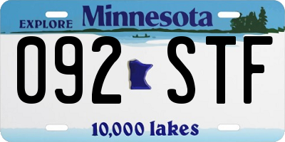 MN license plate 092STF