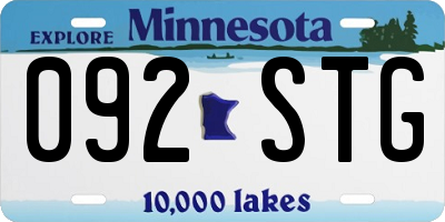 MN license plate 092STG