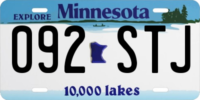 MN license plate 092STJ