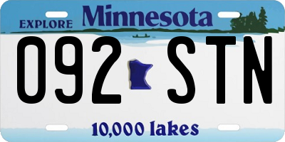 MN license plate 092STN