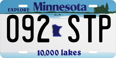 MN license plate 092STP