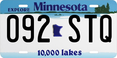 MN license plate 092STQ