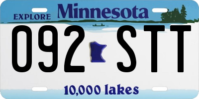 MN license plate 092STT