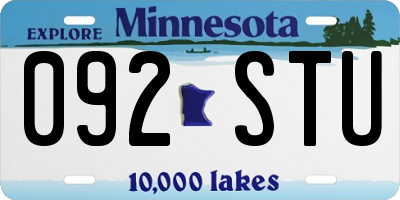 MN license plate 092STU