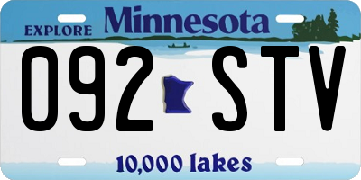 MN license plate 092STV