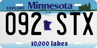 MN license plate 092STX