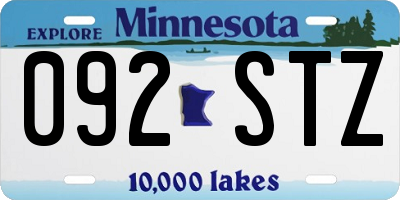 MN license plate 092STZ
