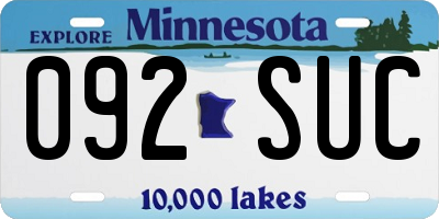MN license plate 092SUC