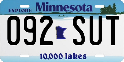MN license plate 092SUT