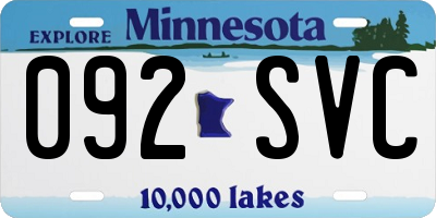MN license plate 092SVC