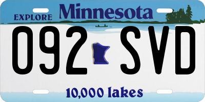 MN license plate 092SVD
