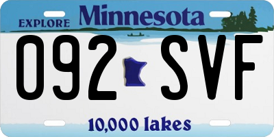 MN license plate 092SVF
