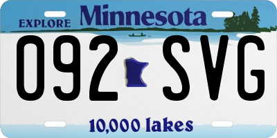 MN license plate 092SVG