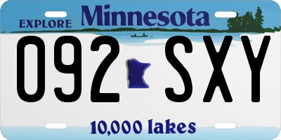 MN license plate 092SXY
