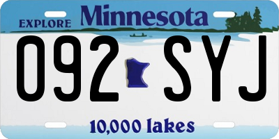 MN license plate 092SYJ