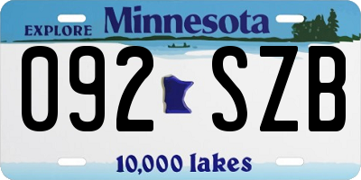 MN license plate 092SZB