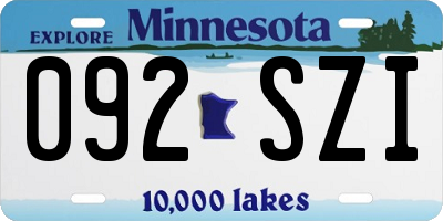 MN license plate 092SZI