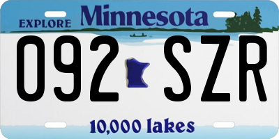 MN license plate 092SZR