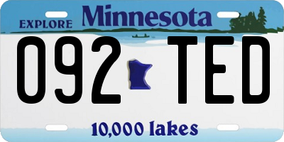 MN license plate 092TED