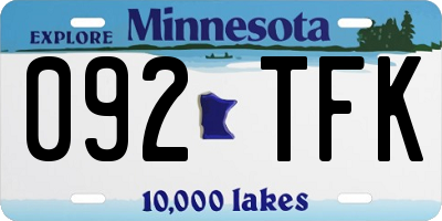 MN license plate 092TFK