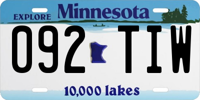 MN license plate 092TIW