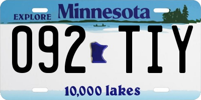 MN license plate 092TIY