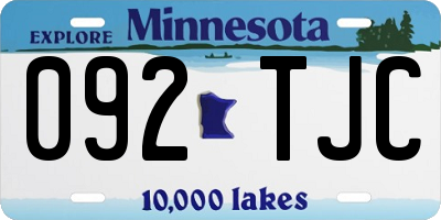 MN license plate 092TJC