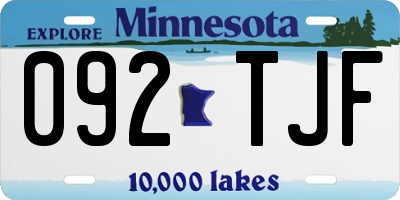 MN license plate 092TJF