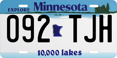 MN license plate 092TJH