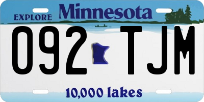 MN license plate 092TJM