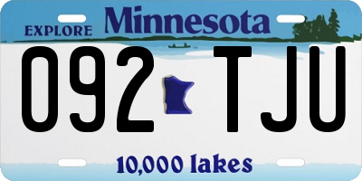 MN license plate 092TJU