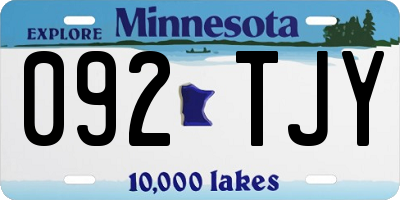 MN license plate 092TJY