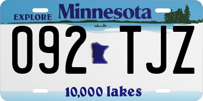 MN license plate 092TJZ