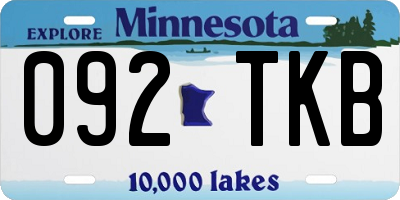 MN license plate 092TKB