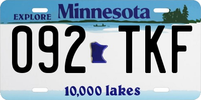 MN license plate 092TKF