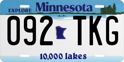 MN license plate 092TKG