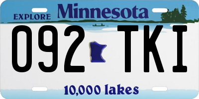 MN license plate 092TKI