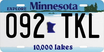 MN license plate 092TKL
