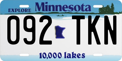 MN license plate 092TKN