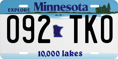 MN license plate 092TKO