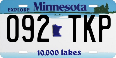 MN license plate 092TKP