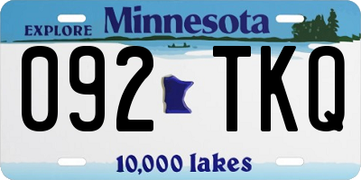 MN license plate 092TKQ