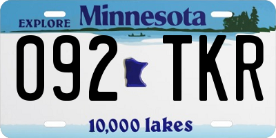 MN license plate 092TKR