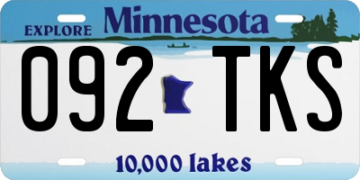 MN license plate 092TKS
