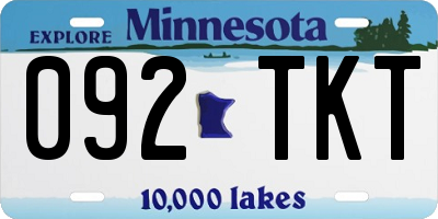 MN license plate 092TKT
