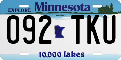 MN license plate 092TKU