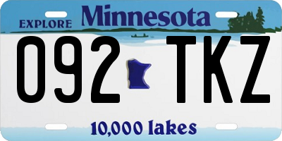 MN license plate 092TKZ