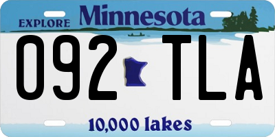 MN license plate 092TLA