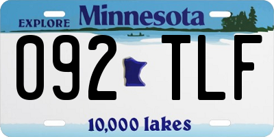 MN license plate 092TLF